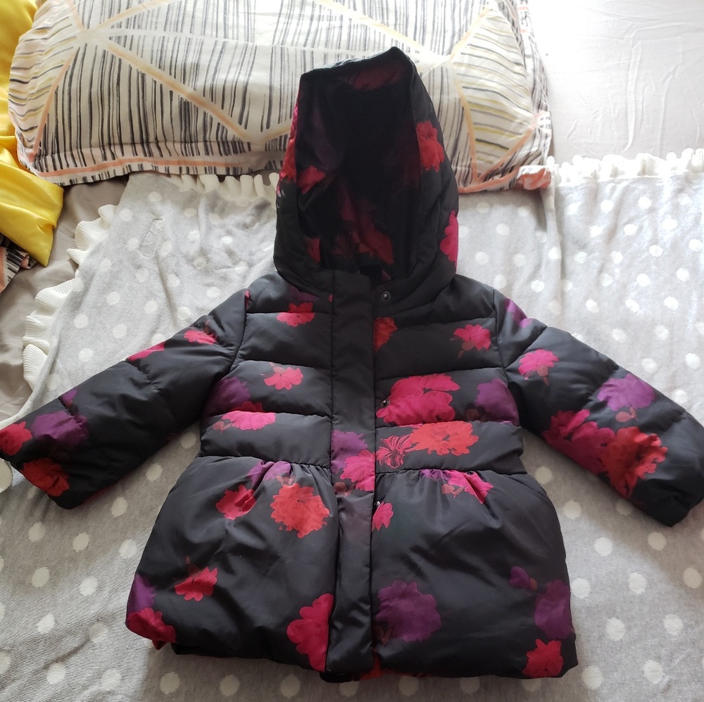 Baby Gap toddler girls floral peplum puffer